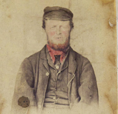 Police officers helpfully coloured in George Chalmers' beard and cheeks - to represent his ruddy complexion - to better jog the memory of witnesses.
