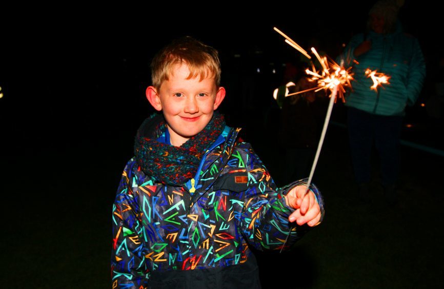 7 year old Ollie Holt enjoying the night
