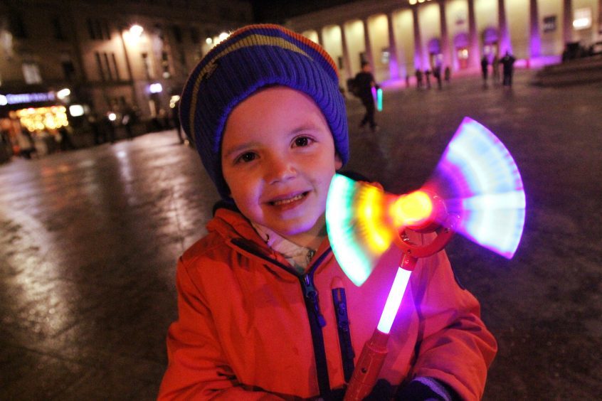 Flynn Dow (4) from Fintry at the Dundee Xmas lights switch-on.