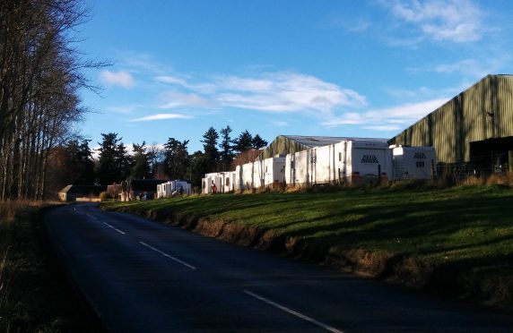 The film location units on the Stanley to Blairgowrie road near Ballathie.