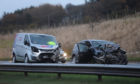 The scene of the accident on the A90 near Battledykes.