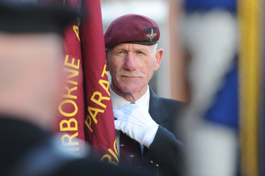 PERTH: Flag bearer for the Paras in the military parade,