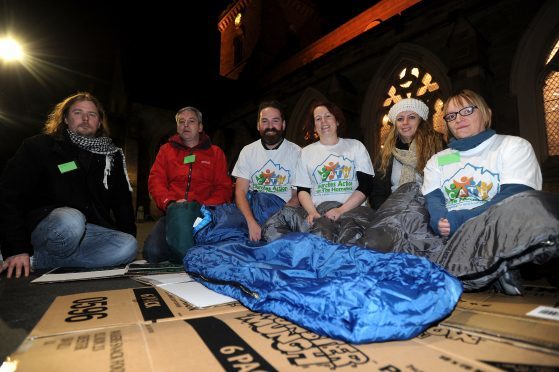 Some of the volunteers who took part in the 2017 event. From left: Stewart Methven, Mark Briggs, Ron Hogg, Fiona Hogg, Andrea Pullar and Pam Lindsay outside St John's Church.