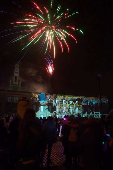 Fireworks at the Kirkcaldy lights switch-on.