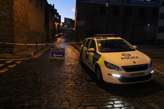 Police at West Henderson's Wynd in Dundee.