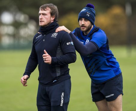 Tommy Seymour (r) and Stuart Hogg are neck-and-neck chasing Scotland's try-scoring record.