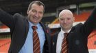 Csaba Laszlo with Stephen Thompson when he was appointed manager.
