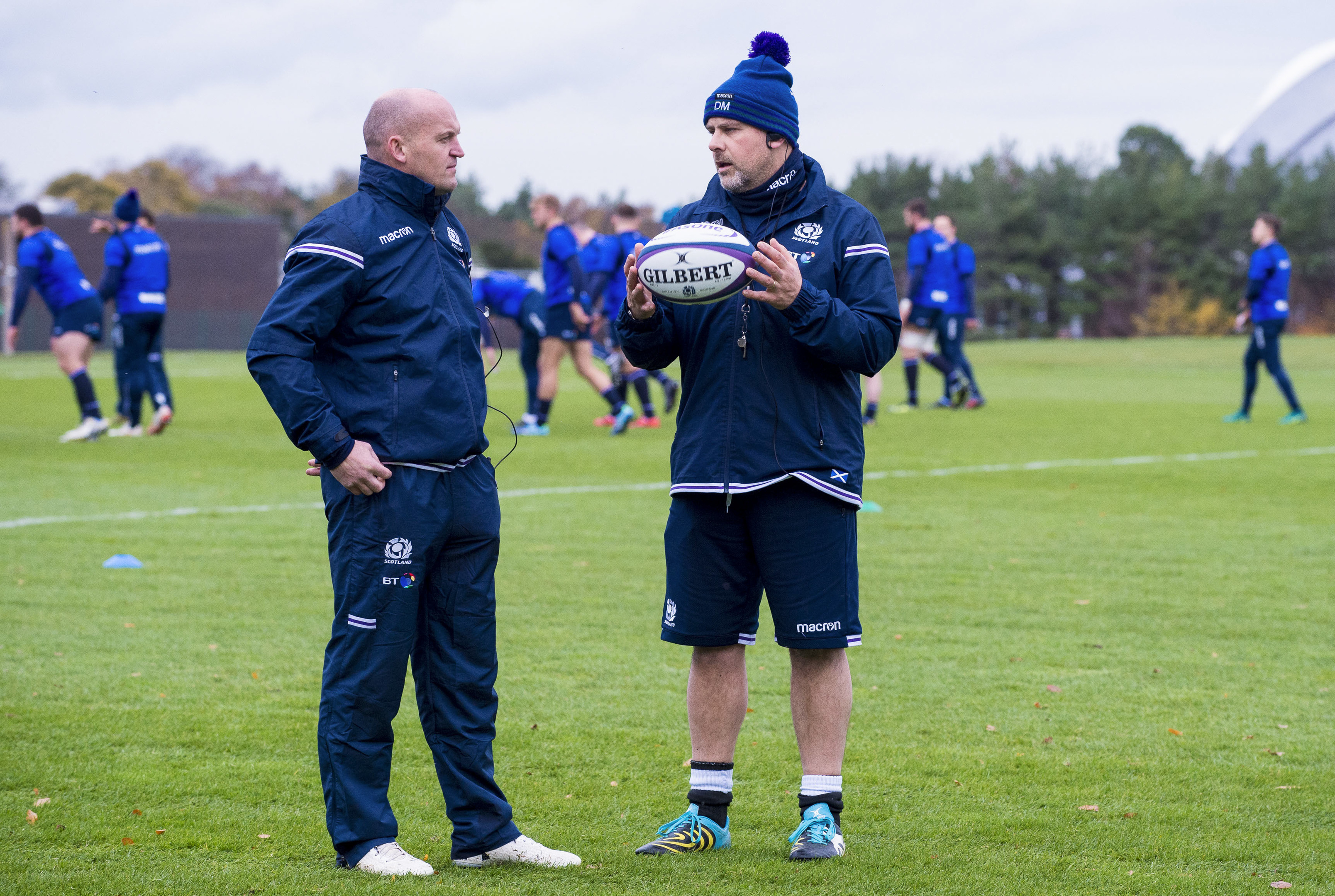 Scotland head coach Gregor Townsend (left) with assistant Dan McFarland.