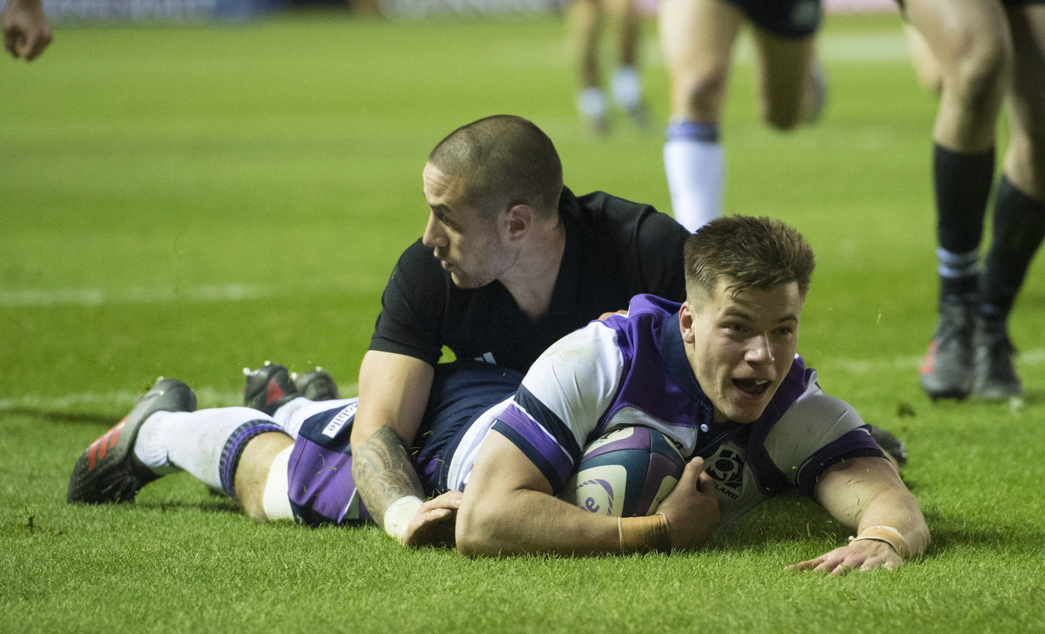 Huw Jones scored his sixth try for Scotland against New Zealand.