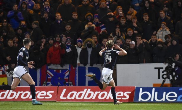 Mark O'Hara celebrates.