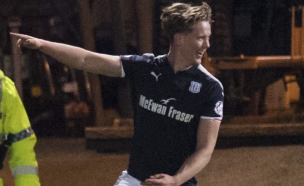 Dundee's Mark O'Hara celebrates his second goal