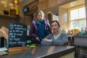 Lady Catherine Erskine and Nosebag Owner Liz Mitchell, disappointed that cash is the only tender they can accept due to BT delays.