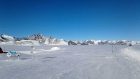 The marathon course on the stunning Union Glacier in Antarctica.