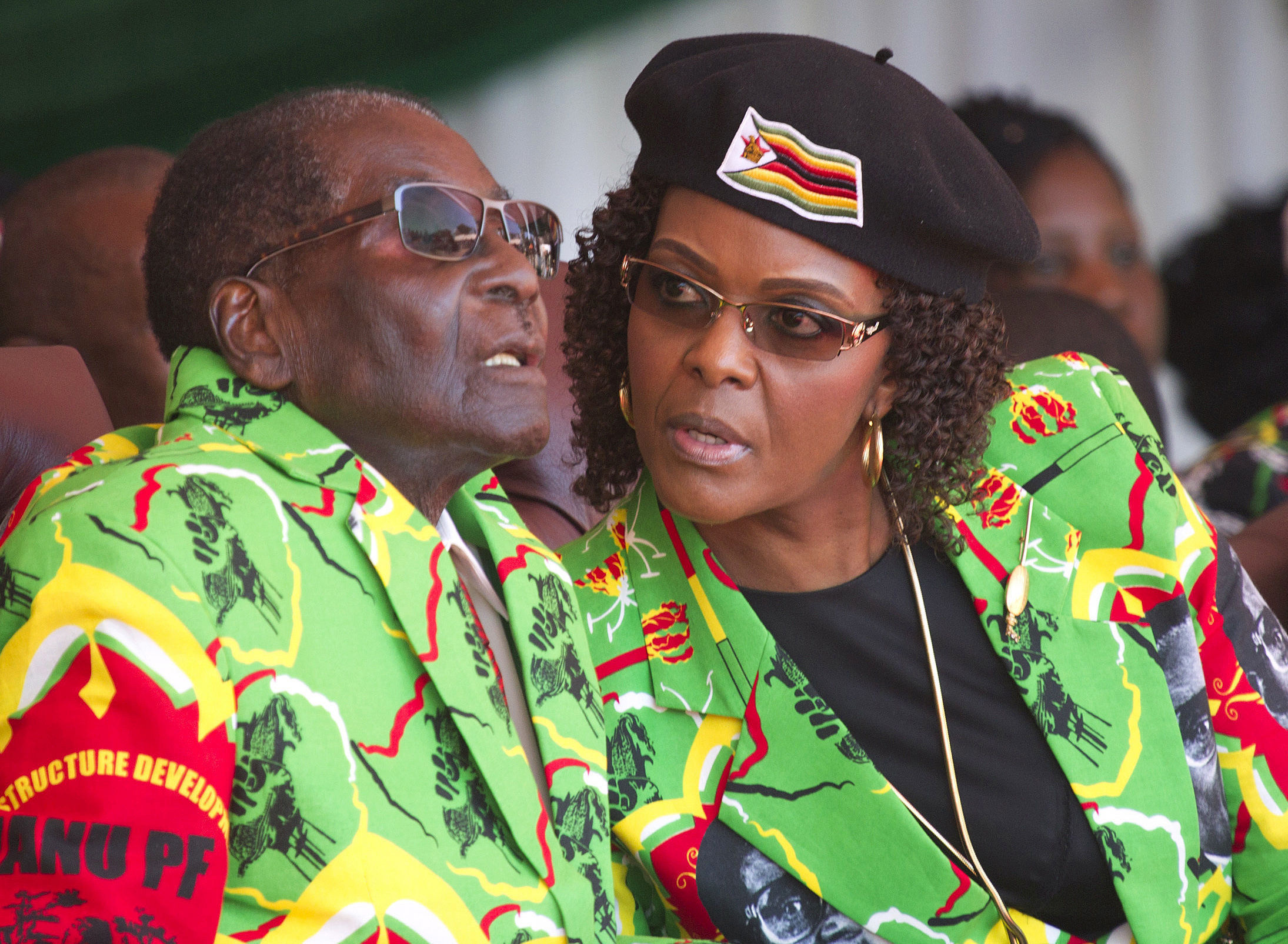 Robert Mugabe and his wife Grace photographed in June.