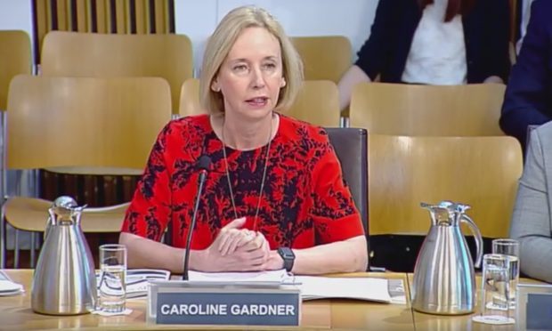 Scotland's auditor general, Caroline Gardner, giving evidence to the Holyrood committee on Thursday.
