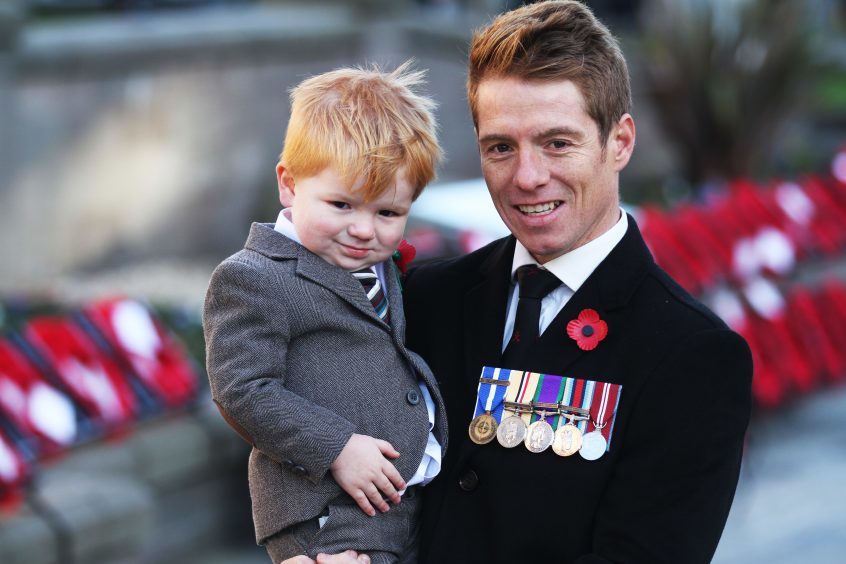Daniel, 2, with his dad Ian Tosh in Dundee.