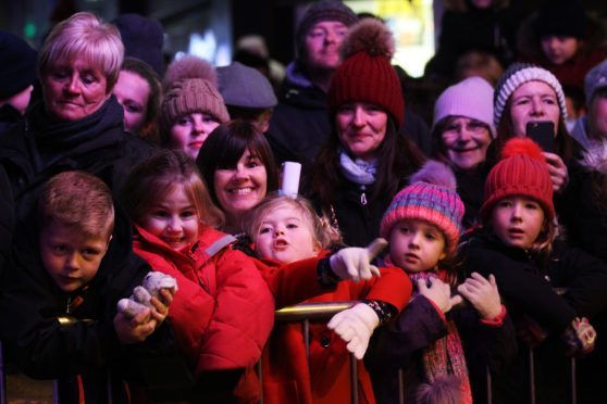 Some of those who attended the Broughty Ferry Christmas lights switch-on.