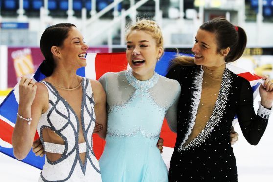 Dundee figure skaters Natasha McKay, Danni Harrison and Karly Robertson.