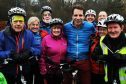 Mark Beaumont with some of the participating senior cyclists.