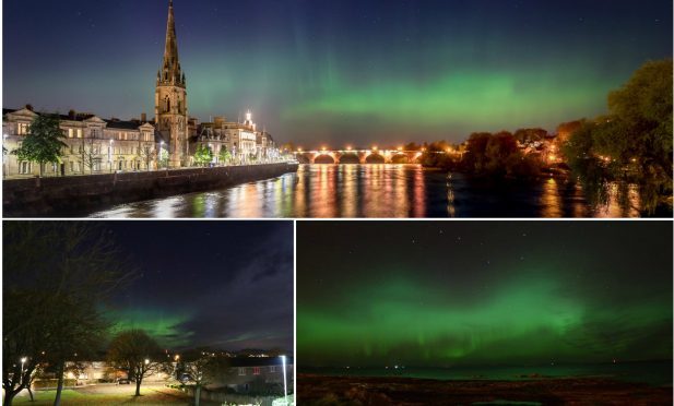 The Northern Lights above Scotland last night.