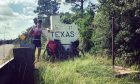 Sam passes into Texas during his epic cycle through America.