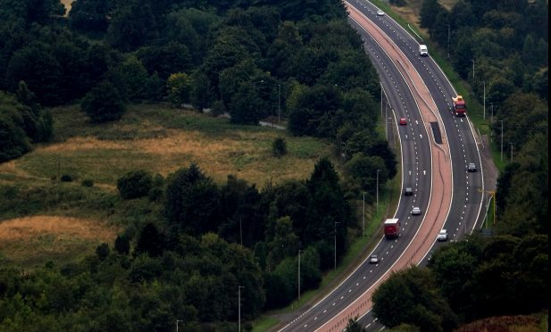 The A9 near Auchterarder.