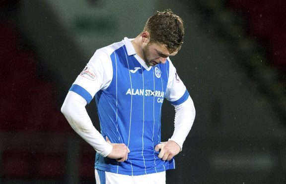 St Johnstone's Liam Gordon is dejected at the full time result on Saturday.