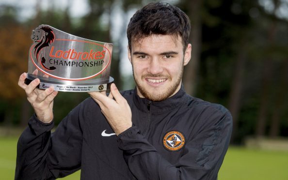 Dundee United's Scott Fraser wins the Ladbrokes Championship Player of the Month Award.