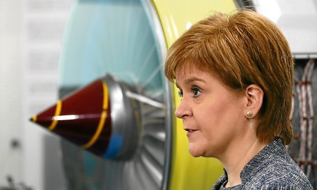 First Minister Nicola Sturgeon announces the new National Manufacturing Institute for Scotland during a visit to Rolls-Royce's plant at Inchinnan