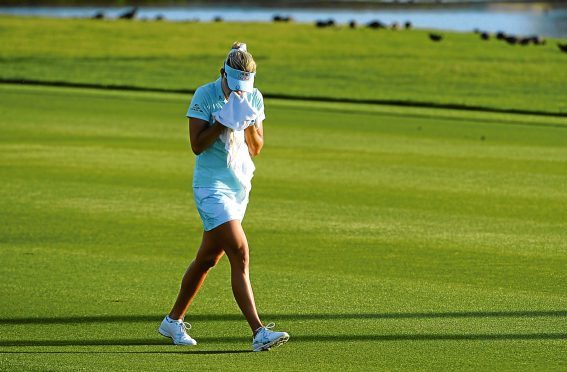 Lexi Thompson's emotional reaction at the ANA Inspiration in April after she was retrospectively penalised for a ball-marking error.