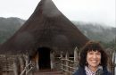 Ms Andrian at the crannog she created with husband Dr Nick Dixon OBE.