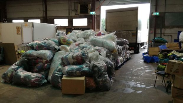 The team sent off 150 bags from the Dundee warehouse.
