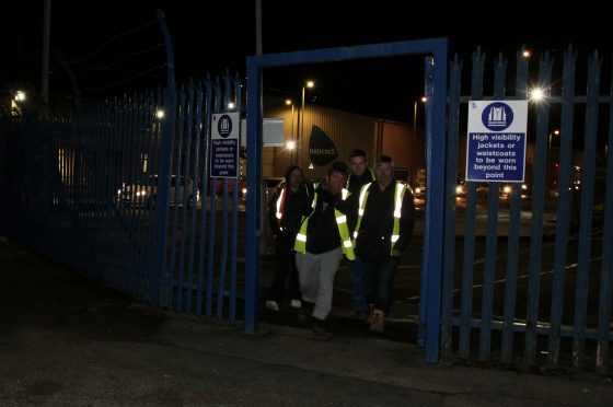 Workers leaving after their shift on the day it was announced 250 jobs were to go.