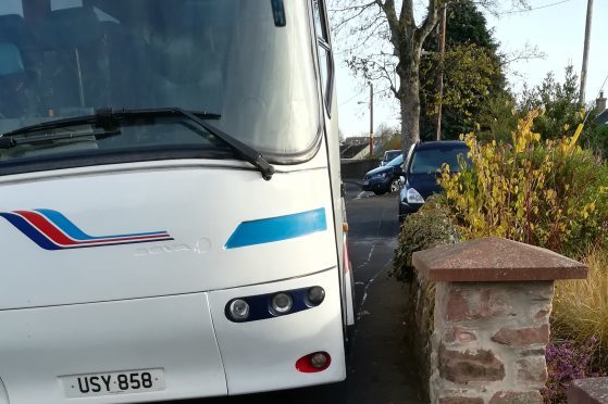 Pavement parking in St Madoes in 2017.