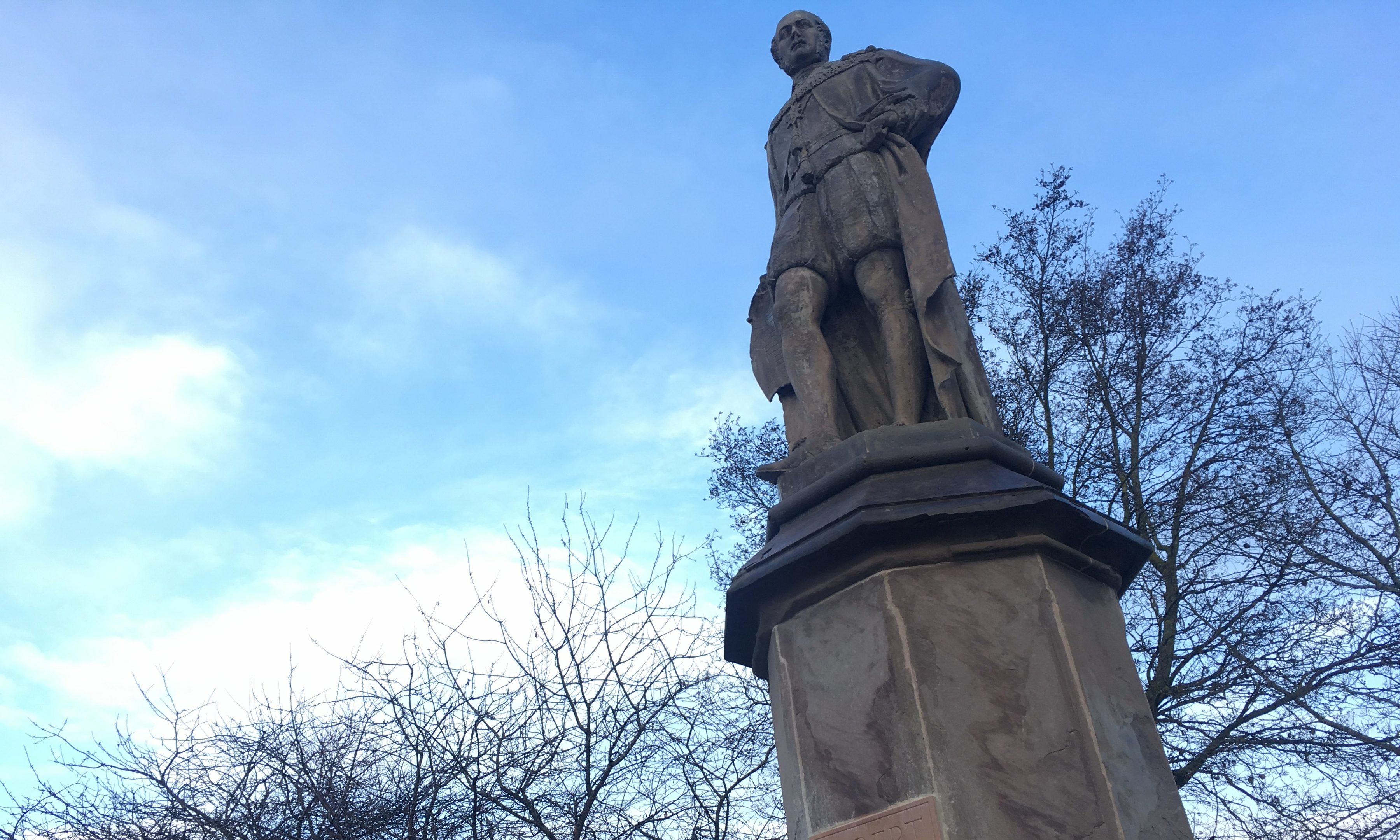The restored Prince Albert statue at North Inch, Perth