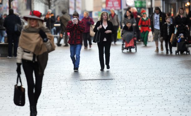 Christmas shoppers in Perth.