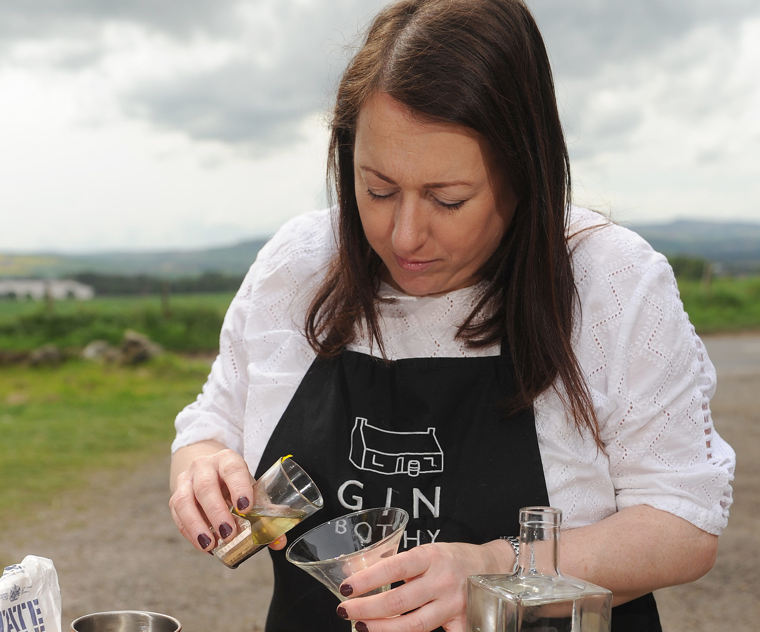 Kim Dickson of the Gin Bothy whose business was the setting for Monday's launch.
