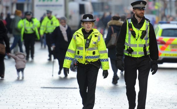 Police out on patrol in Perth city centre.