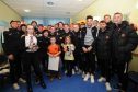Dundee United players visiting children in the Tayside Children's Hospital.