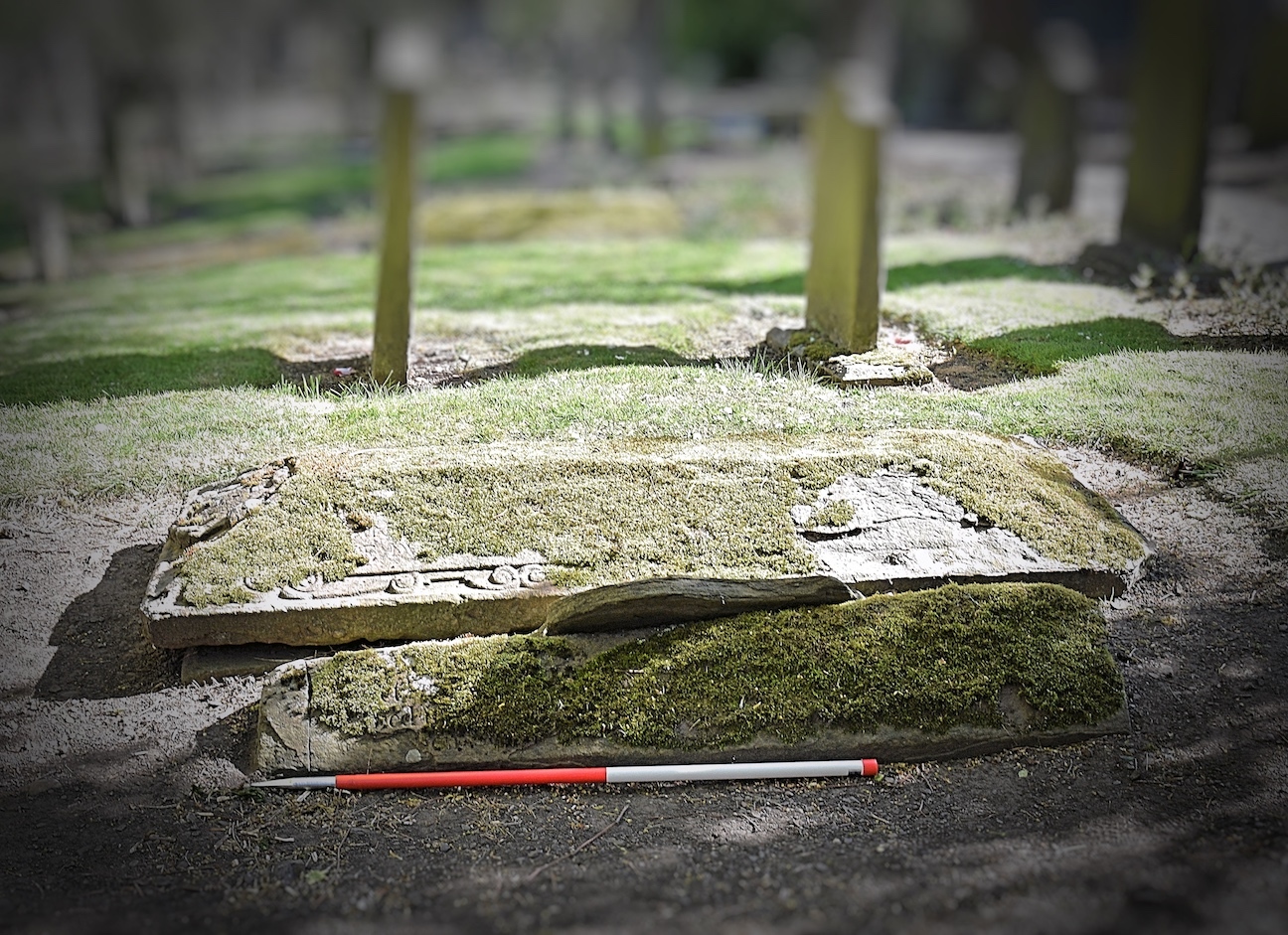 The stone was found during digital mapping of the cemetery in July