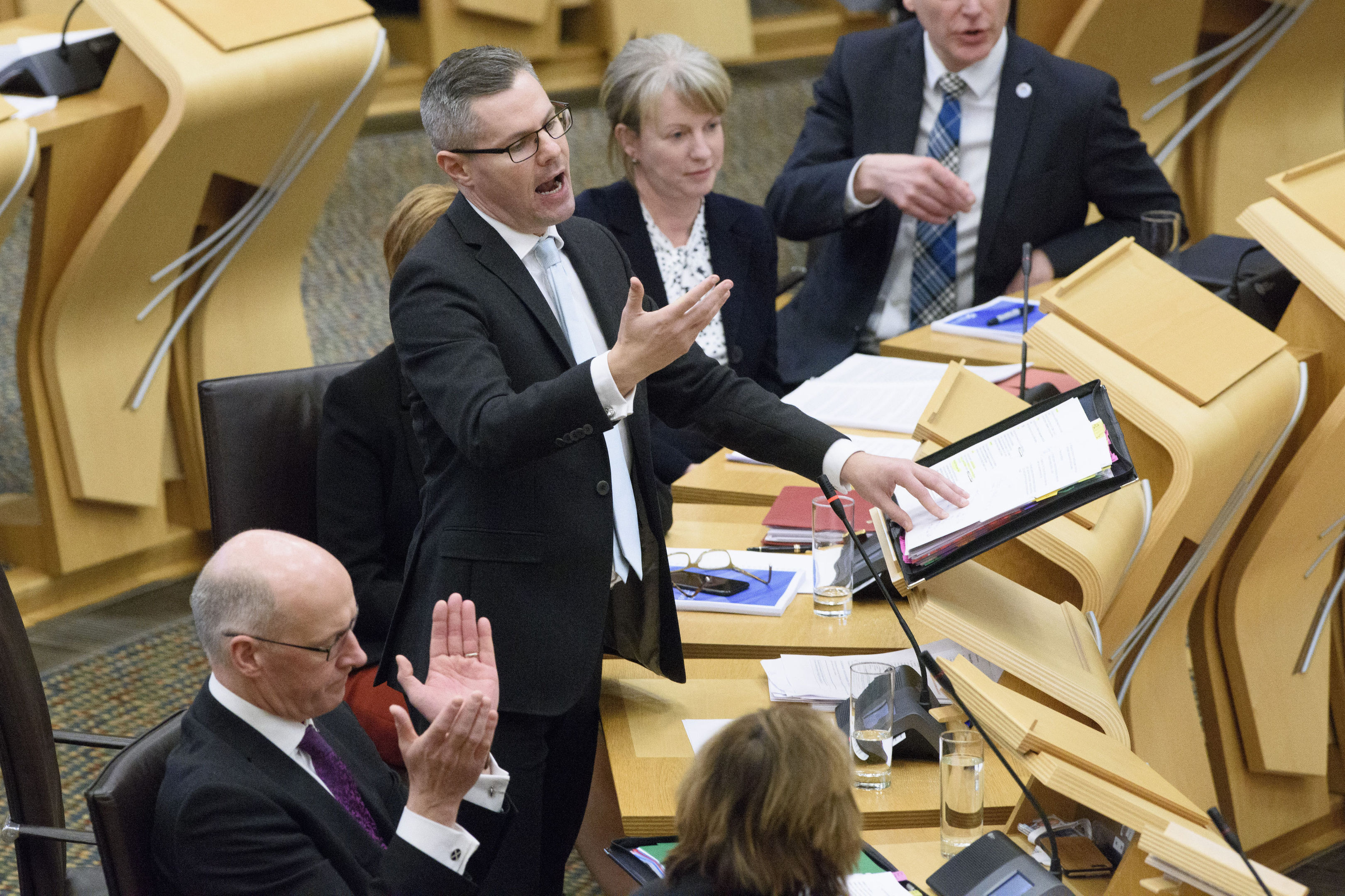 Finance Secretary Derek Mackay delivering his draft Budget for 2018-19 to the Scottish Parliament