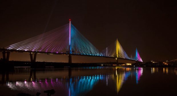The bridge was illuminated as part of the opening celebrations.