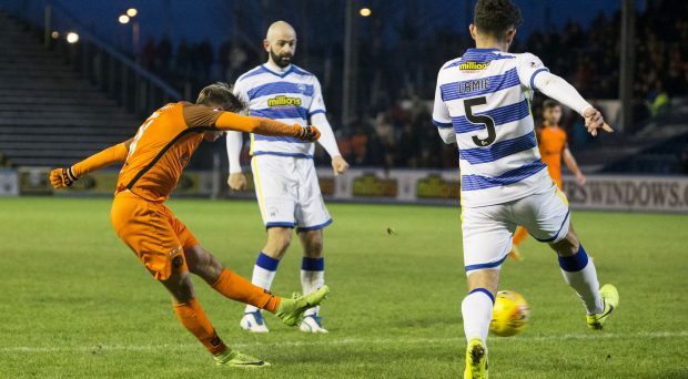 Billy King fires in his first goal.