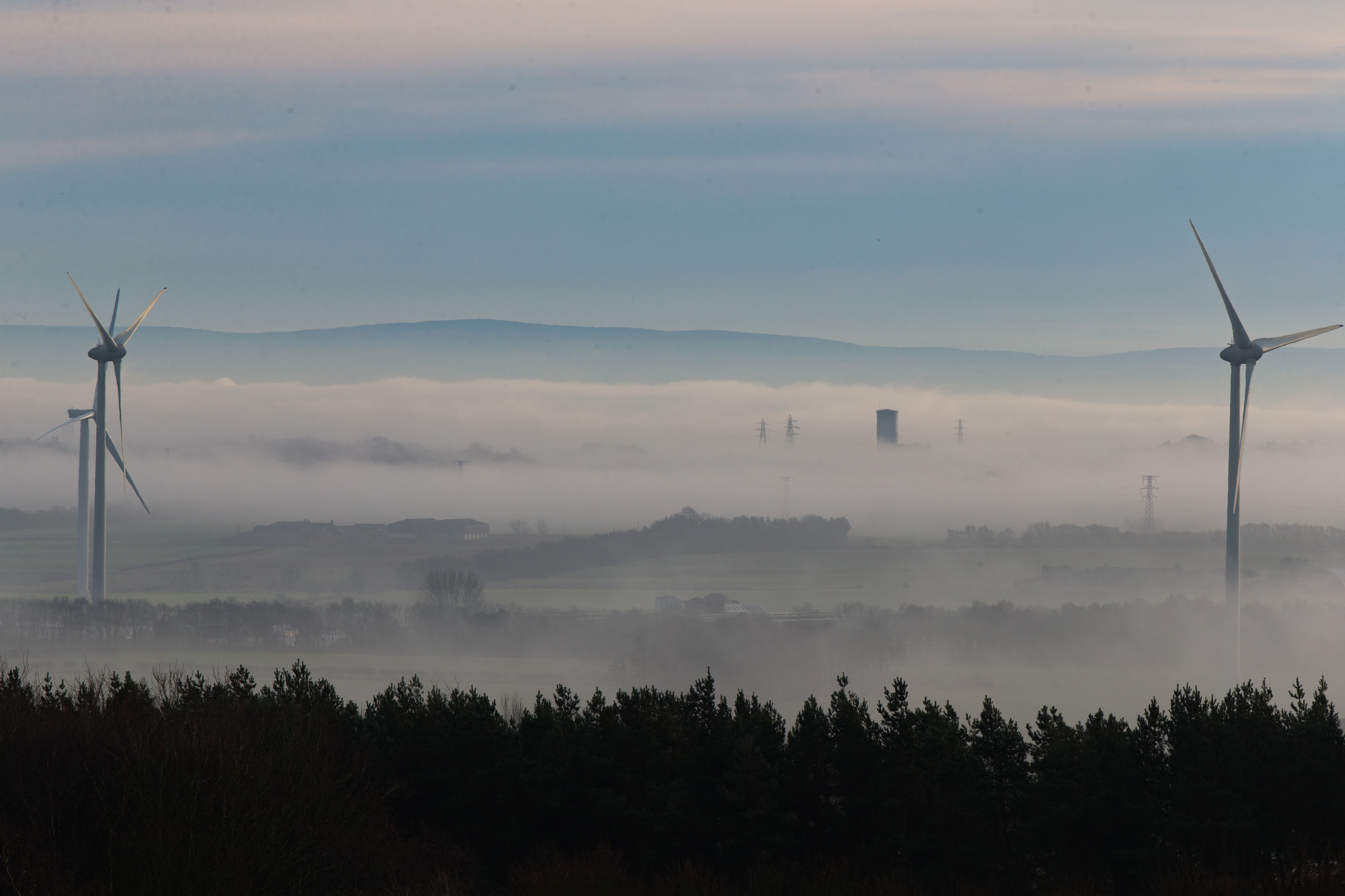 Low lying fog over central Fife.