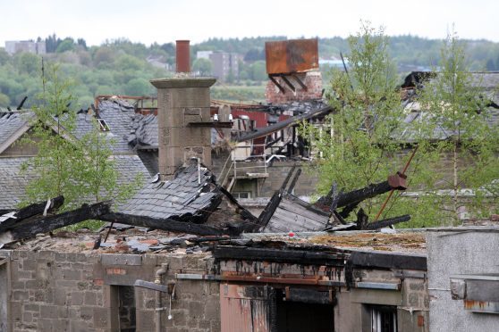 The derelict Strathmartine Hospital.