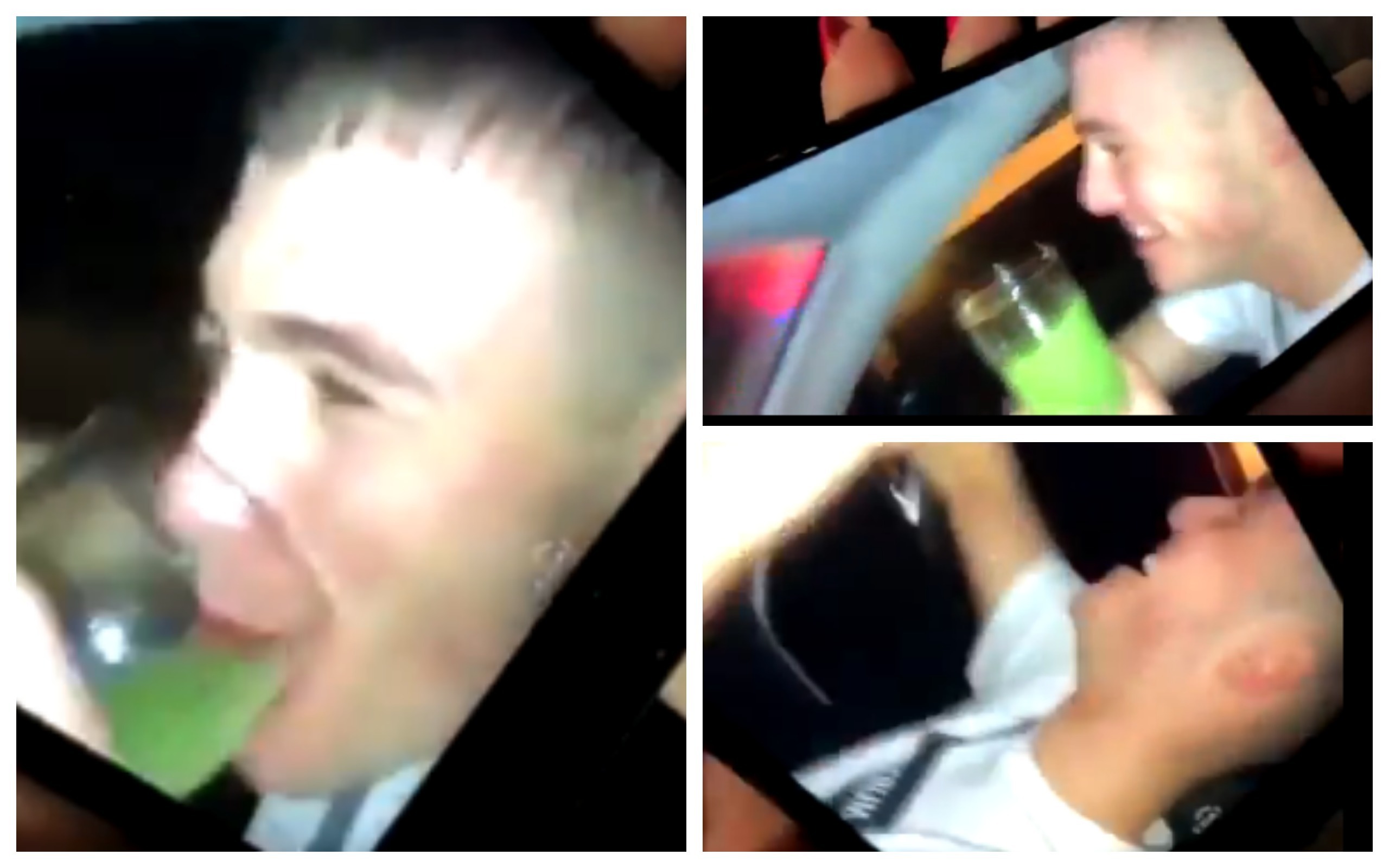 The footage appeared to show first team star Jamie Robson drinking from a pint glass and driving with both hands off the wheel.