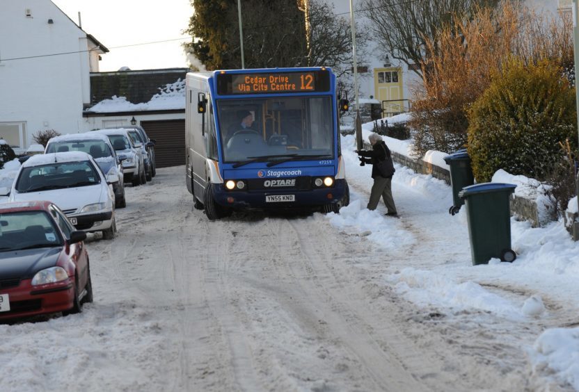 A bus in Perth during January 2010.