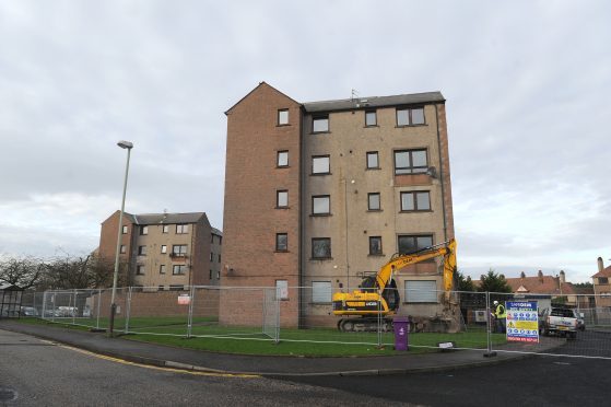 Some of the blocks of flats at Guthrie Hill,before they were demolished.