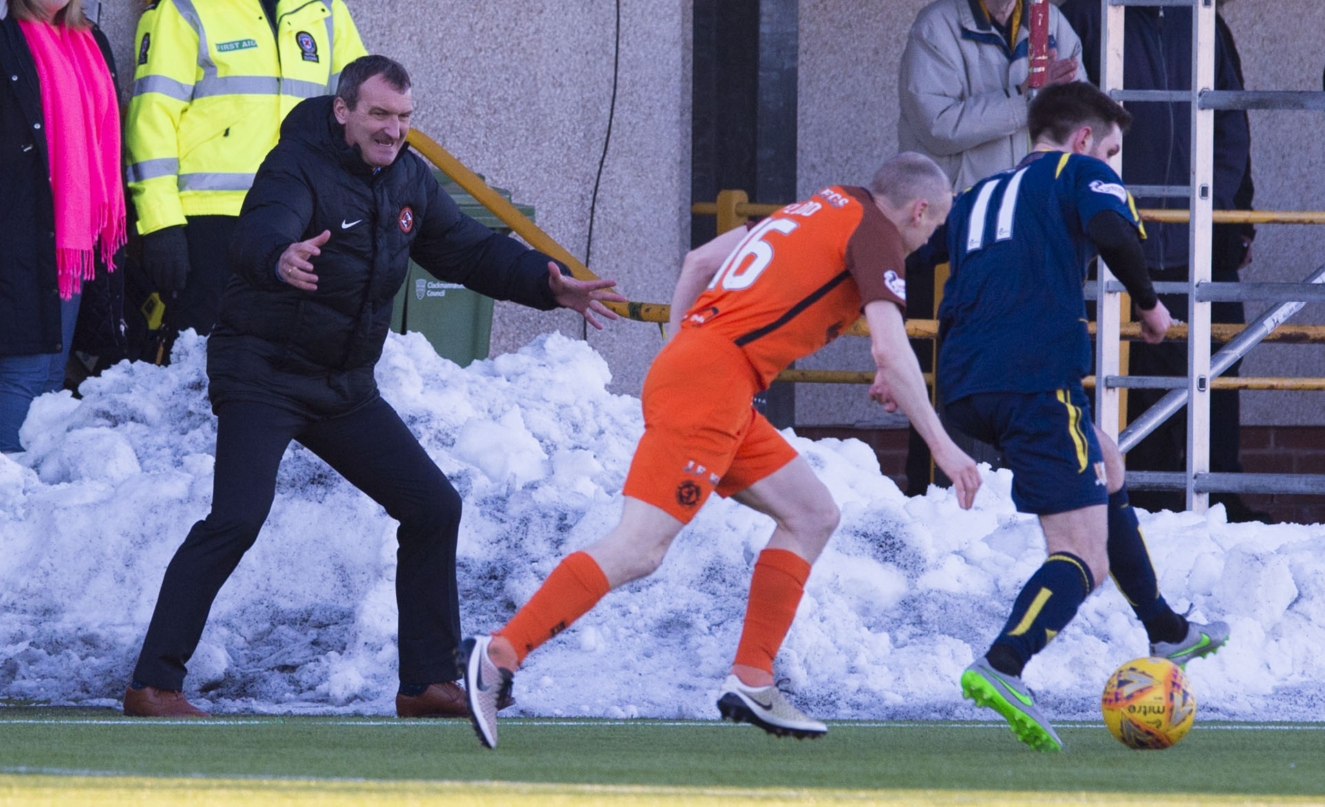 Dundee Utd manager Csaba Laszlo pictured during Saturday's 2-0 victory over Alloa Athletic.