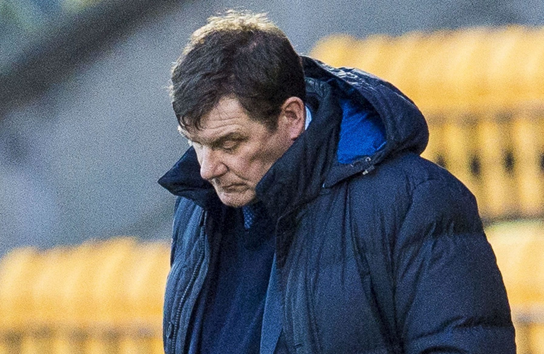 A dejected-looking Tommy Wright on Saturday.